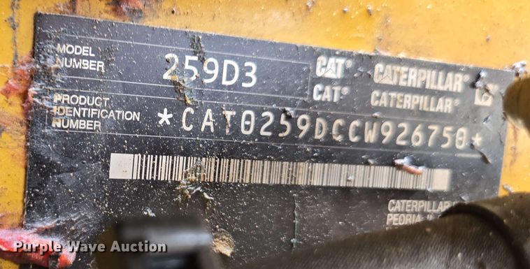 image for item DF8552 2023 Caterpillar 259D3 tracked skid steer loader