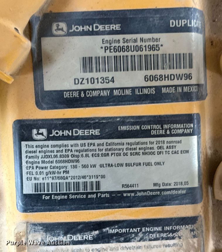 image for item DP6139 2018 John Deere 624K-II wheel loader