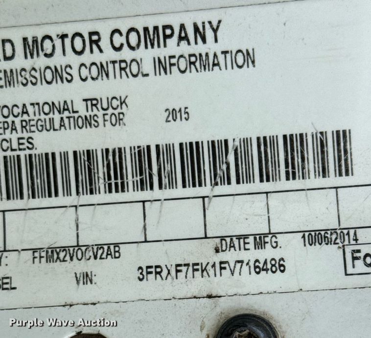 image for item DP6142 2015 Ford F750 Super Duty utility / service truck