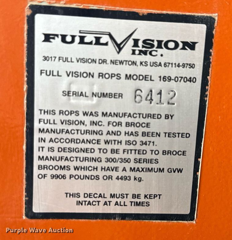 image for item DP6147 2016 Broce CRT350 broom