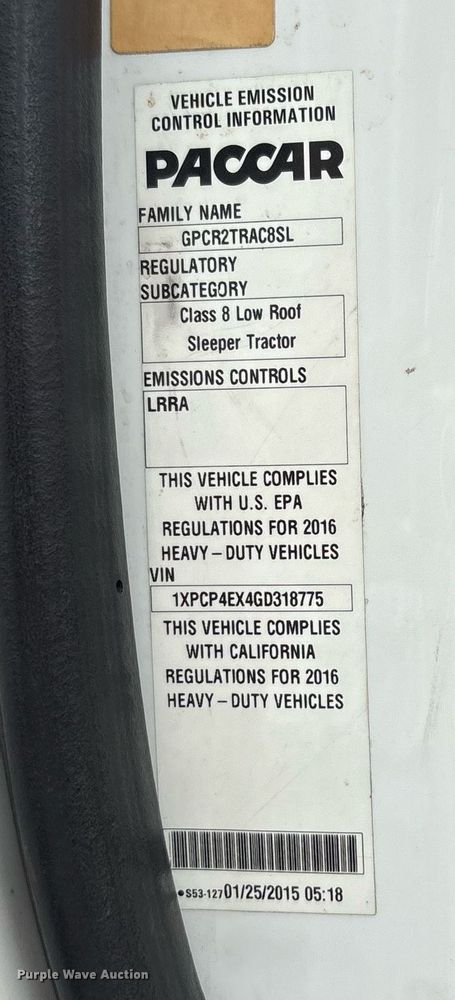 image for item DP6152 2016 Peterbilt 567 semi truck