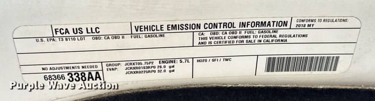 image for item DP6156 2018 Dodge Ram 1500 Crew Cab pickup truck