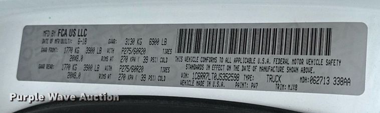 image for item DP6156 2018 Dodge Ram 1500 Crew Cab pickup truck