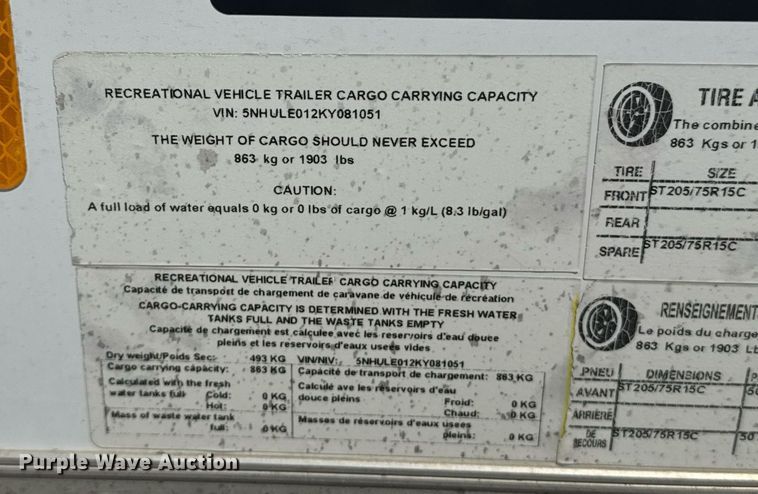 image for item DW1915 2019 Forest River enclosed cargo trailer