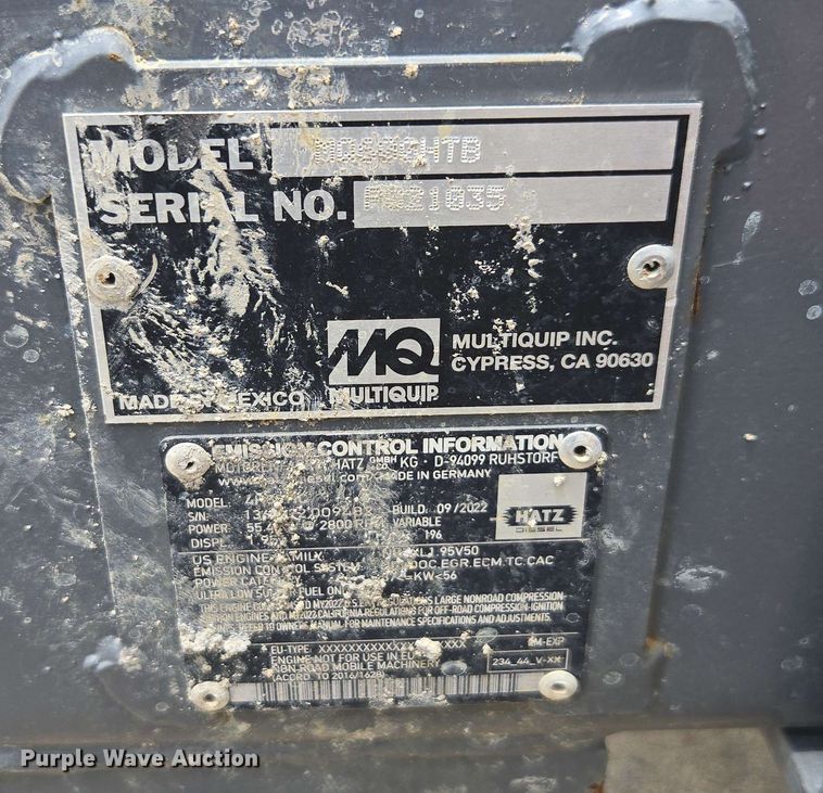 image for item DW1995 Multiquip MQ600HTB pump