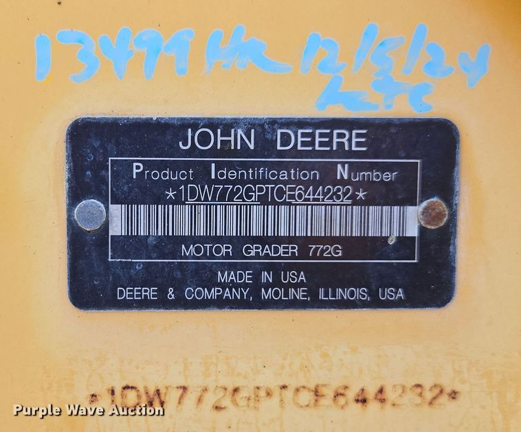 image for item EC3529 2013 John Deere 772G motor grader