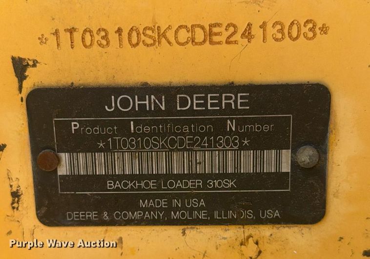 image for item EC3532 2013 John Deere 310SK backhoe