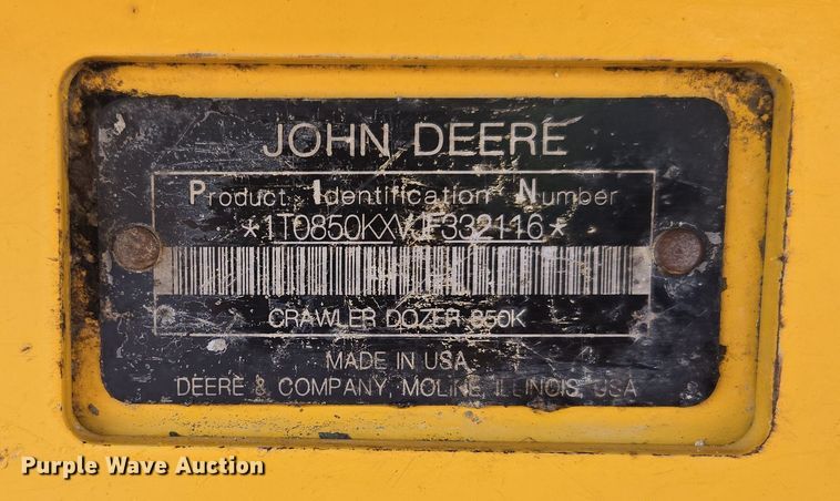 image for item EC3538 2018 John Deere 850K dozer
