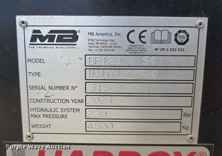 image for item EC3626 2024 MB BF 120.4 S4 crusher bucket