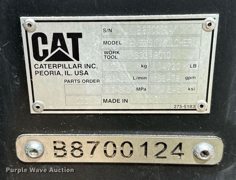 image for item EC3627 2021 Caterpillar HM5515 mulcher