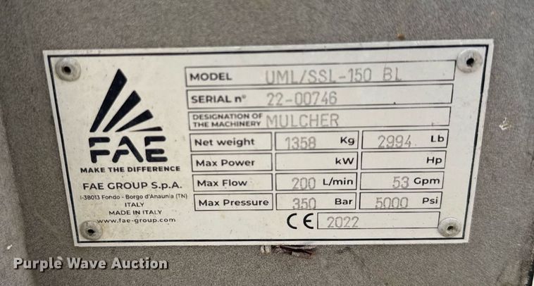 image for item EC3630 2022 FAE UML/SSL-150 BL skid steer mulcher