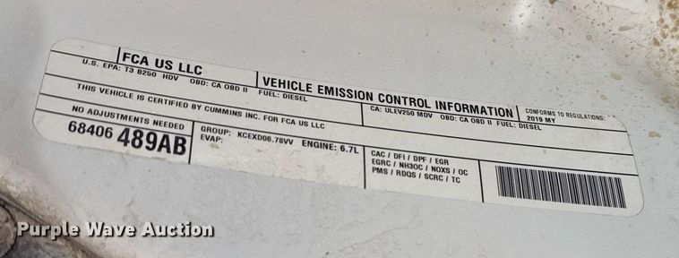 image for item ED5600 2019 Dodge Ram 2500 Crew Cab pickup truck