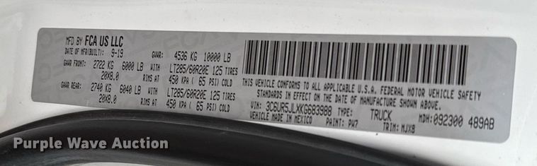 image for item ED5600 2019 Dodge Ram 2500 Crew Cab pickup truck