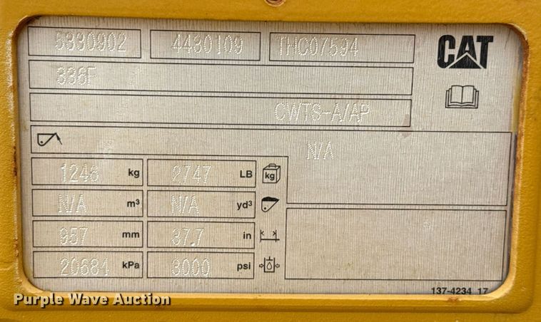image for item ED5647 Caterpillar 336F excavator thumb