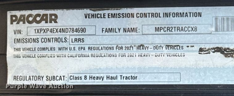 image for item ED5658 2022 Peterbilt 389 semi truck