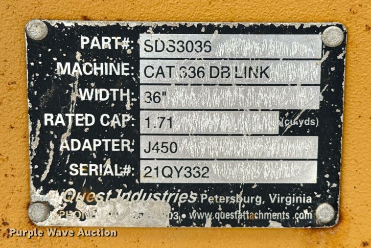 image for item ED5660 Quest SDS3036 excavator bucket