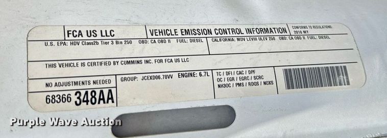 image for item ED5664 2018 Dodge Ram 2500 Crew Cab pickup truck