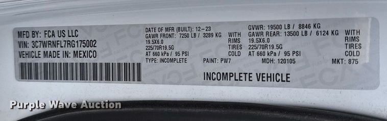 image for item ED5666 2024 Dodge Ram 5500 Crew Cab utility / service truck