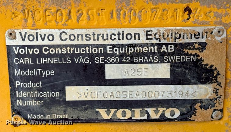 image for item EE0031 2008 Volvo A25E water wagon