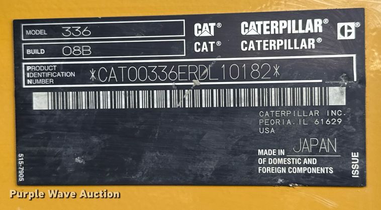 image for item EE0037 2023 Caterpillar 336 excavator