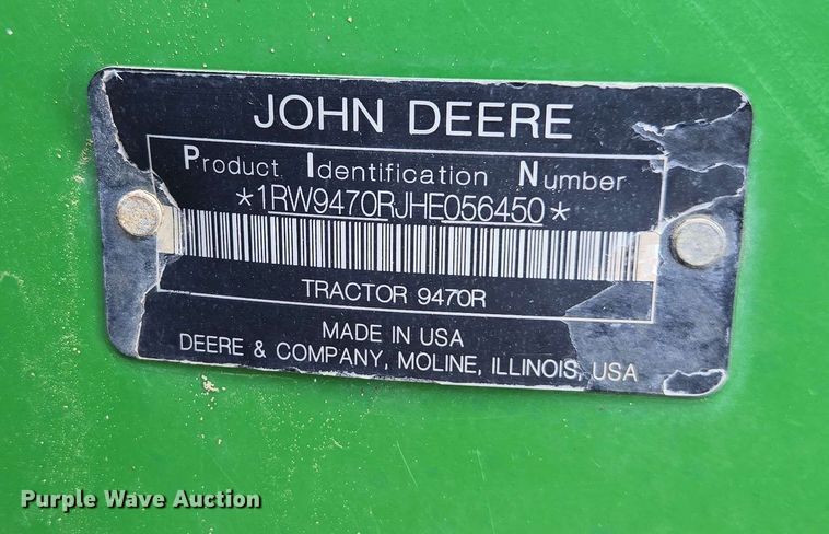 image for item EE0041 2017 John Deere 9470R Scraper Special 4WD tractor