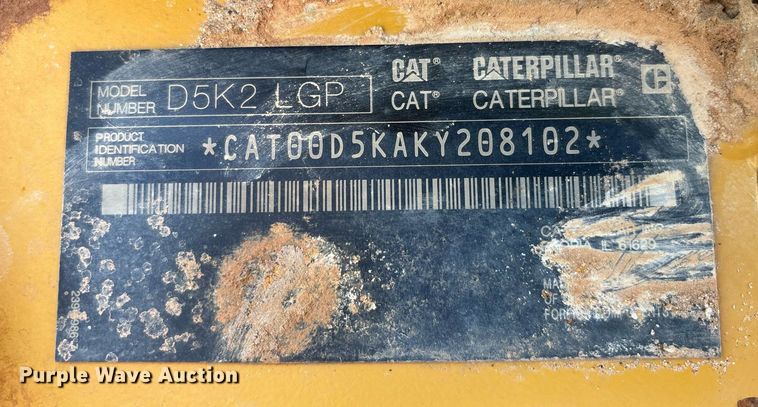 image for item EE0050 2020 Caterpillar D5K2 LGP dozer
