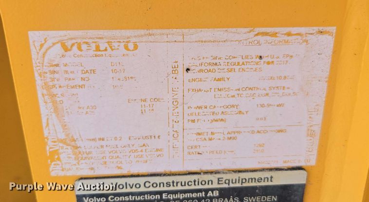 image for item EE0051 2018 Volvo A25G articulated haul truck