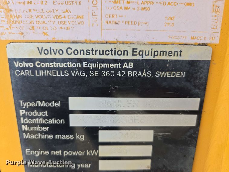 image for item EE0051 2018 Volvo A25G articulated haul truck