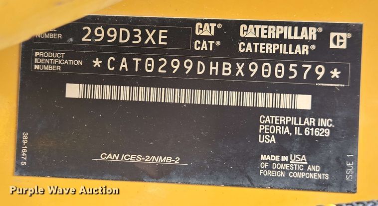 image for item EE0063 2019 Caterpillar 299D3 XE forestry tracked skid steer loader