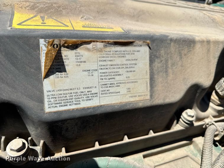 image for item EE0066 2018 Volvo A25G articulated haul truck