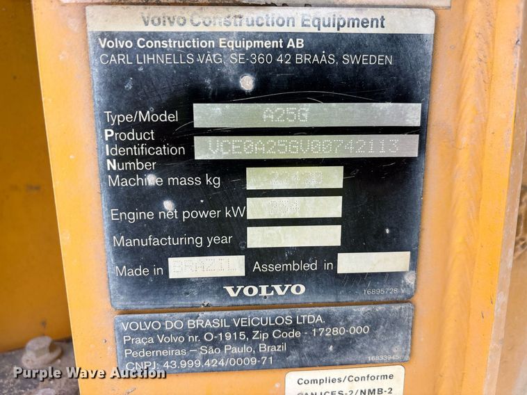 image for item EE0070 2018 Volvo A25G water wagon