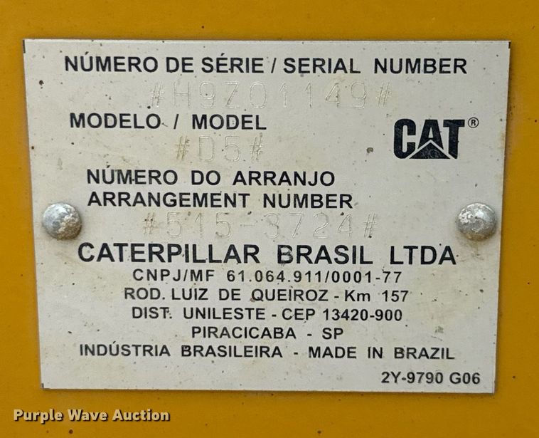 image for item EE0072 2024 Caterpillar D5 LGP dozer