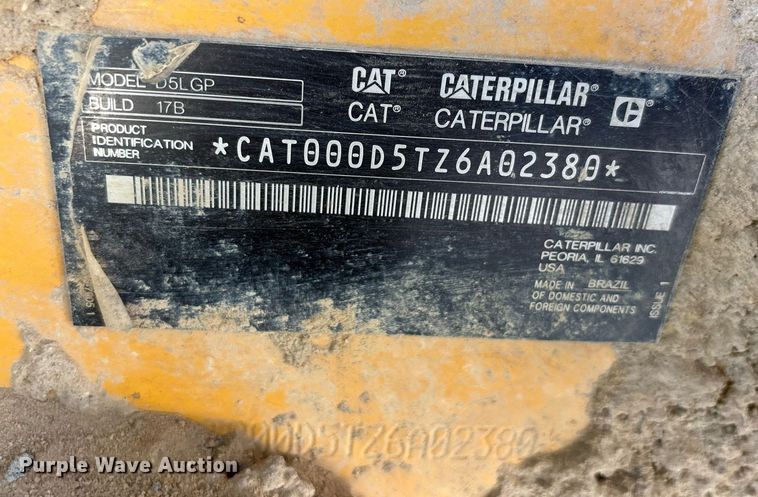 image for item EE0072 2024 Caterpillar D5 LGP dozer