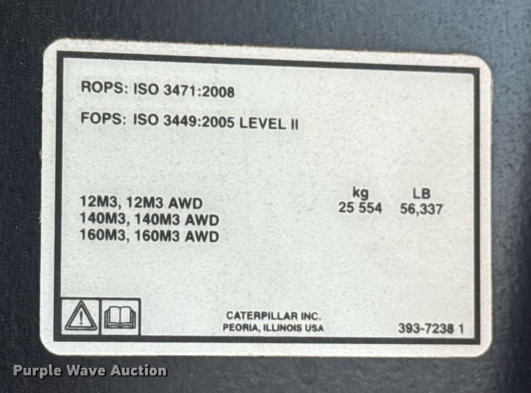 image for item EE0079 2019 Caterpillar 140M3 AWD motor grader