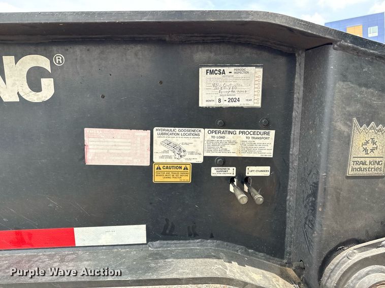 image for item EE0082 2016 Trail King TK130HDG-102 lowboy equipment trailer