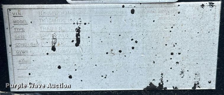 image for item EE0082 2016 Trail King TK130HDG-102 lowboy equipment trailer