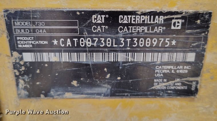 image for item EH0239 2020 Caterpillar 730 articulated haul truck
