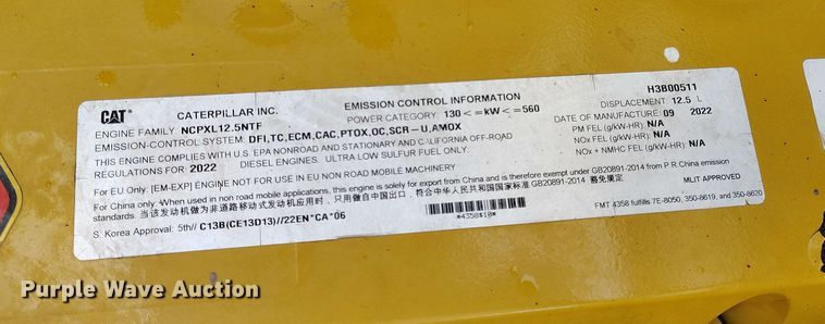 image for item EH0241 2023 Caterpillar 352 excavator