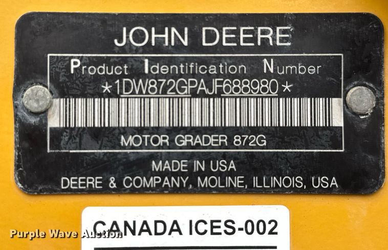 image for item EH0242 2018 John Deere 872G motor grader