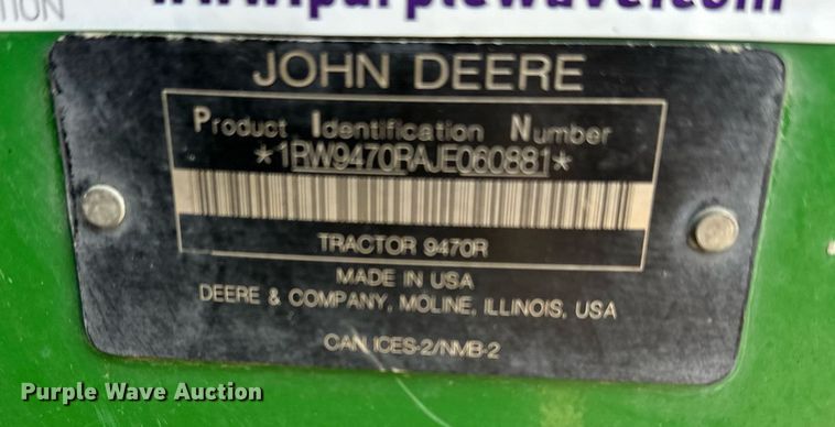 image for item EH0246 2018 John Deere 9470R  Scraper Special 4WD tractor