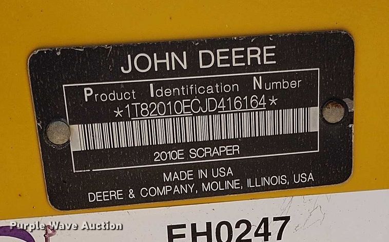 image for item EH0247 2018 John Deere 2010DE scraper