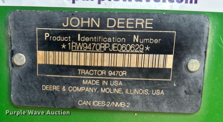 image for item EH0249 2018 John Deere 9470R Scraper Special 4WD tractor