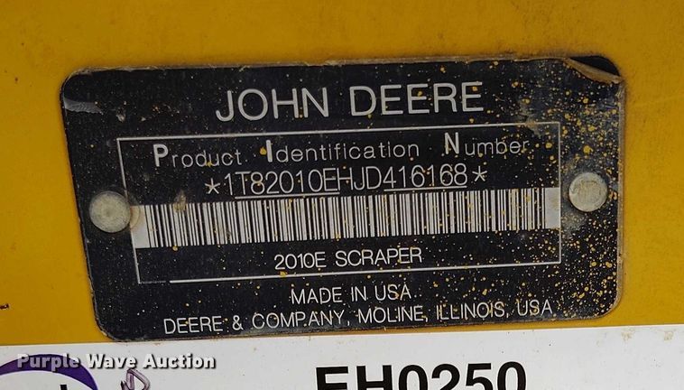 image for item EH0250 2018 John Deere 2010E scraper