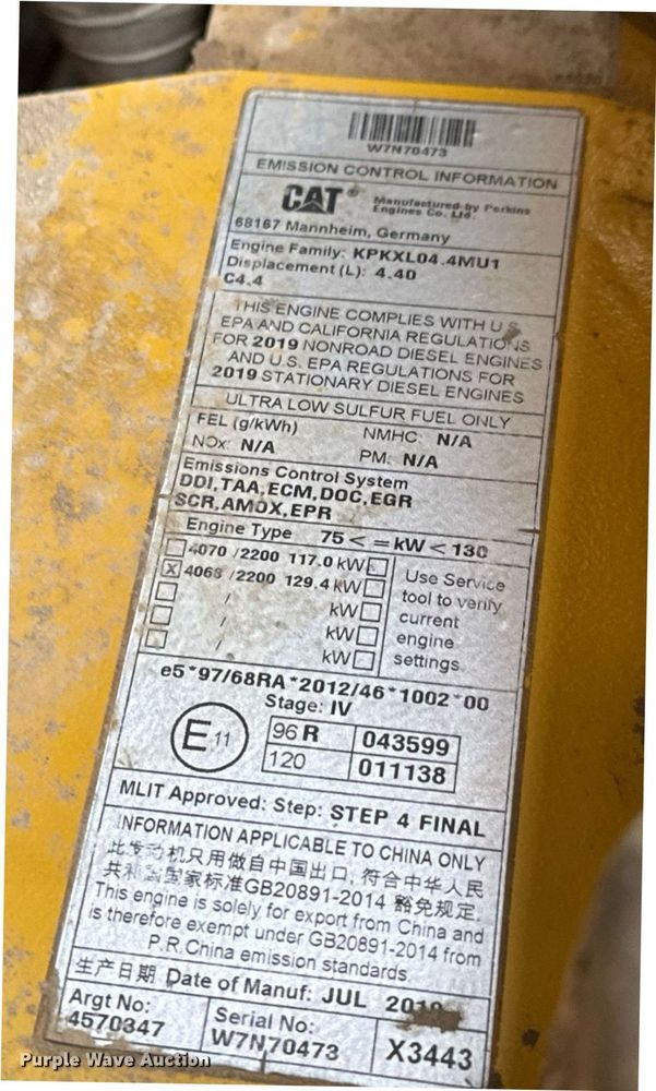 image for item EH0253 2019 Caterpillar CS56B single drum vibratory roller