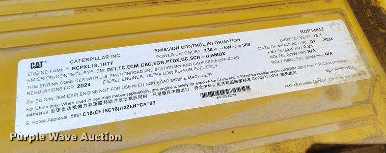 image for item EH0255 2023 Caterpillar 745 articulated scraper truck