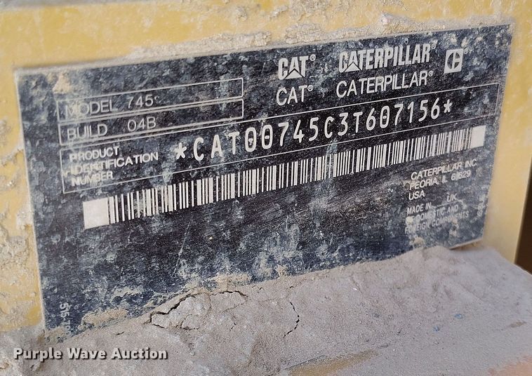 image for item EH0255 2023 Caterpillar 745 articulated scraper truck