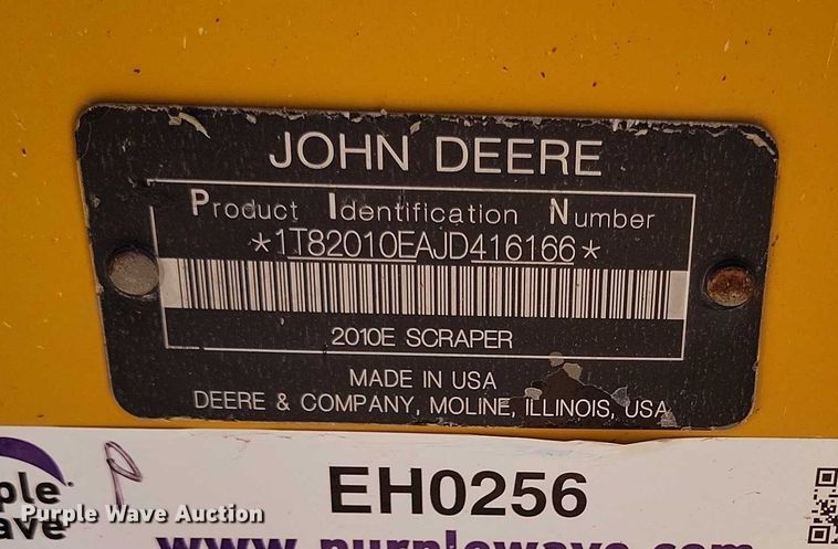 image for item EH0256 2018 John Deere 2010E scraper