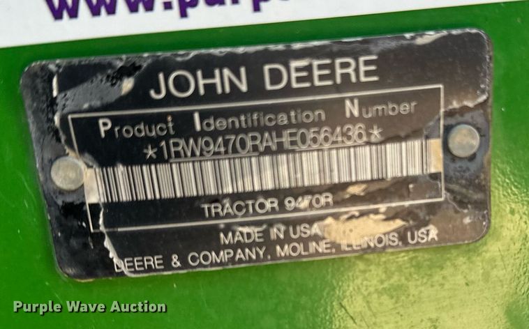 image for item EH0258 2017 John Deere 9470R Scraper Special 4WD tractor