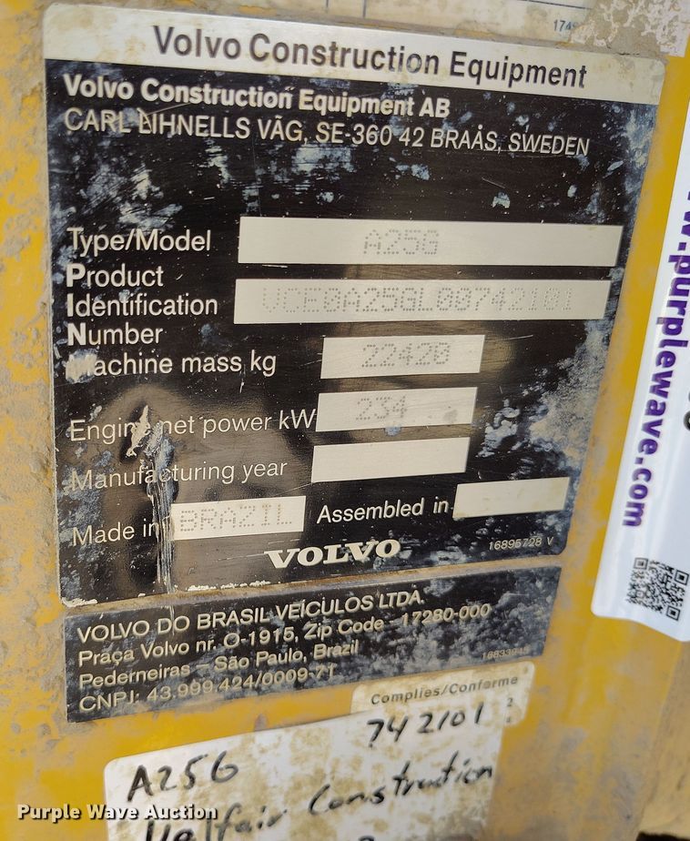 image for item EH0265 2018 Volvo A25G articulated scraper truck