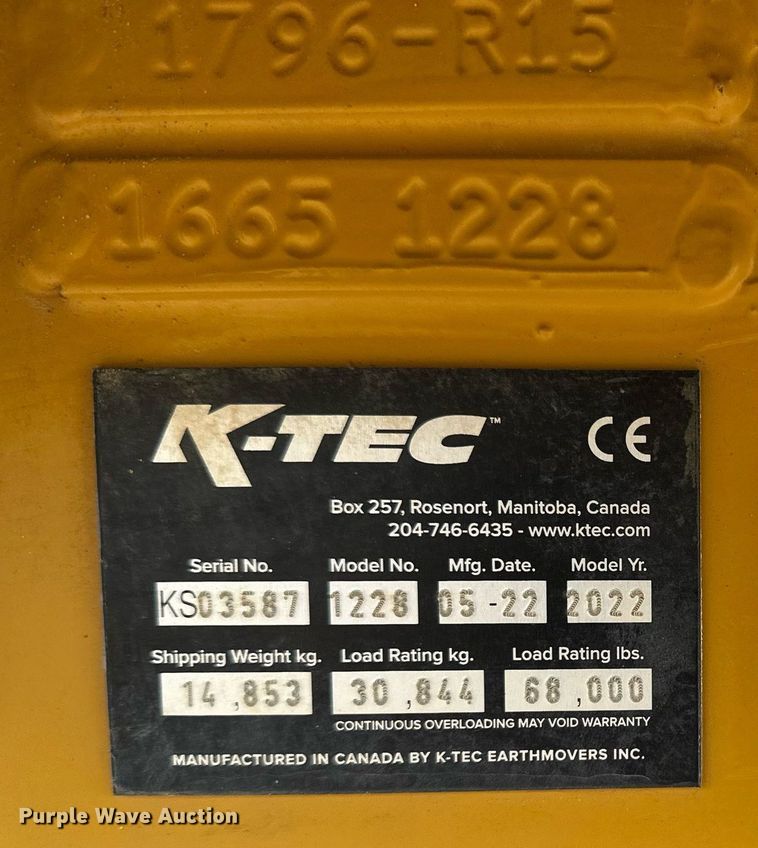 image for item EH0266 2022 K-Tec 1228 scraper